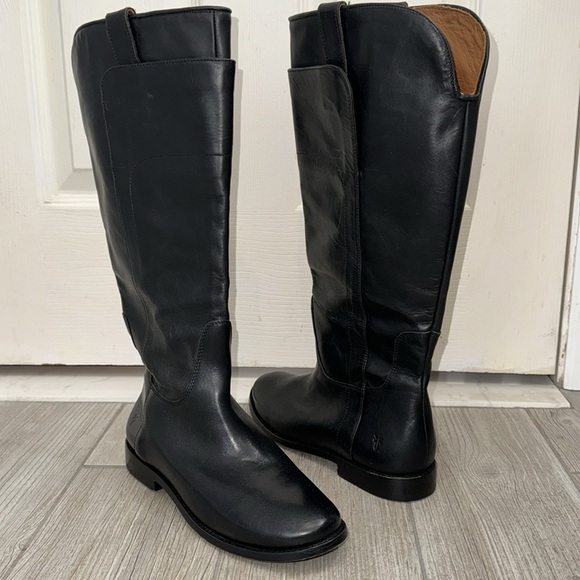Frye Women’s Paige Tall Riding Boots Black Leather Size 6.5 - Picture 6 of 16